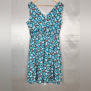 Amanda Lane Black and Blue Sleeveless V-Neck Sundress size 14